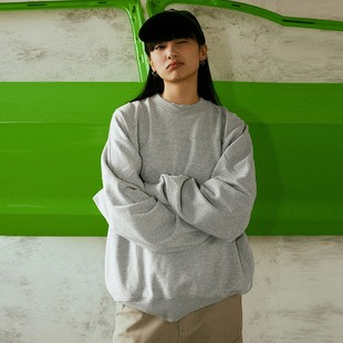 休闲宽松上衣情侣装 wassuphouse双层螺纹套头卫衣男女款 潮牌美式