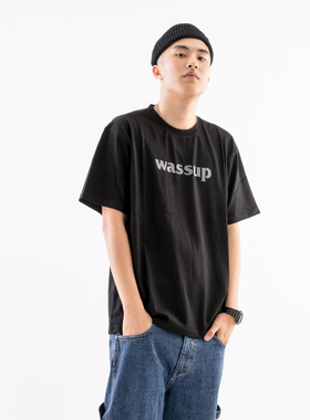 WASSUP新款男短袖t恤短袖纯色纯棉休闲上衣情侣款夏季官方旗舰店
