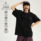 t恤 宽松黑色上衣潮牌圆领情侣装 wassuphouse冰皮凉感印花短袖 男装
