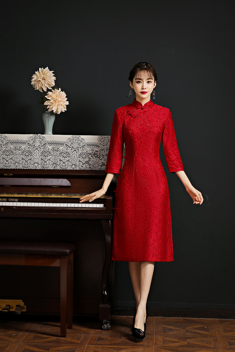 2020新款结婚新娘女敬酒礼服嫁衣婚纱古典嫁衣显瘦红色改良版旗袍