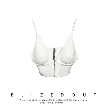 【BLIZEDOUT】白/黑色 女士美背背心拉链设计款内搭吊带