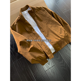 美式bomber飞行员夹克外套男春秋季cleanfit廓形短高街棒球服