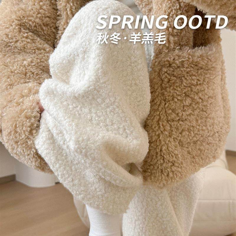 羊羔毛阔腿裤女装裤子女秋冬新款显瘦直筒卫裤高腰慵懒休闲运动裤,女装/女士精品,卫裤,淘宝优惠券,粉丝福利购,淘宝优惠卷