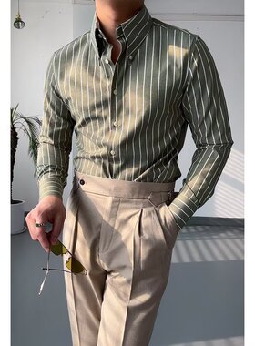 衫少服饰长袖衬衫日系港风ins宽松衬衣男生夏季潮流百搭休闲外套