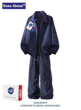 NASA ABOUT美式潮流夹克裤子套装男款秋季新款户外运动穿搭一整套