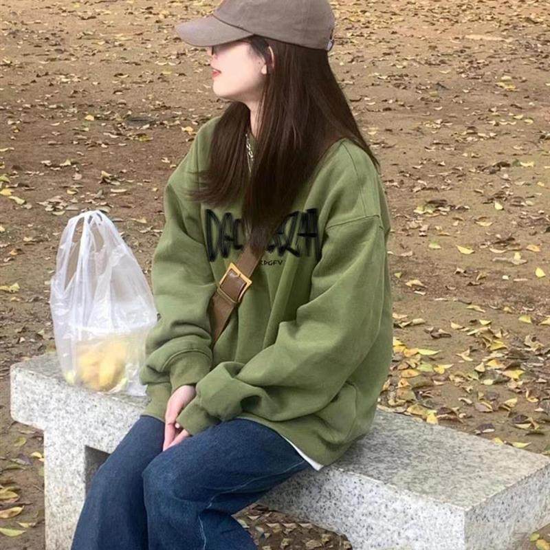 美式复古圆领套头薄款卫衣女早秋季外套2026新款长袖学生上衣女潮,女装/女士精品,卫衣/绒衫,淘宝优惠券,粉丝福利购,淘宝优惠卷