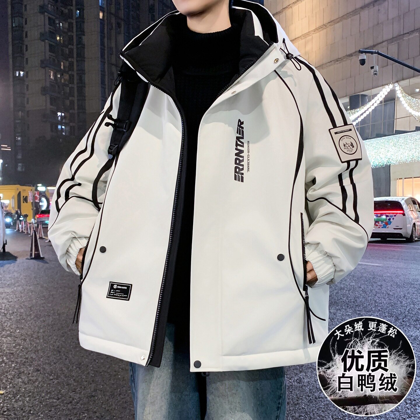 青少年羽绒服男孩冬季初中高中学生潮流帅气大童冬装保暖外套男装