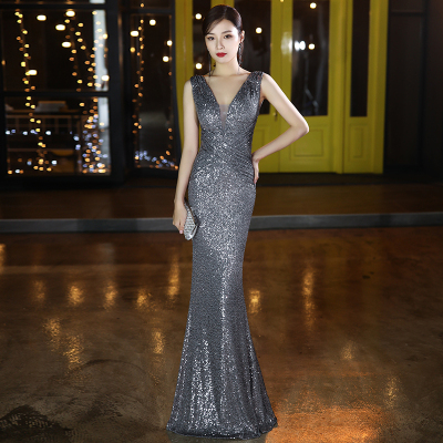 新款气质宴会名媛指挥晚礼服裙