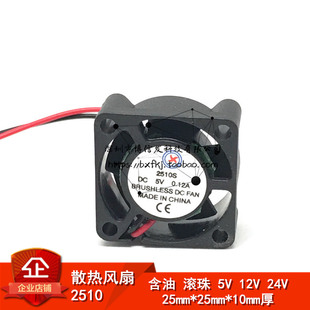 2510散热风扇DC 5V12V24V模型赛车迷你无刷散热小风扇 25*25*10mm