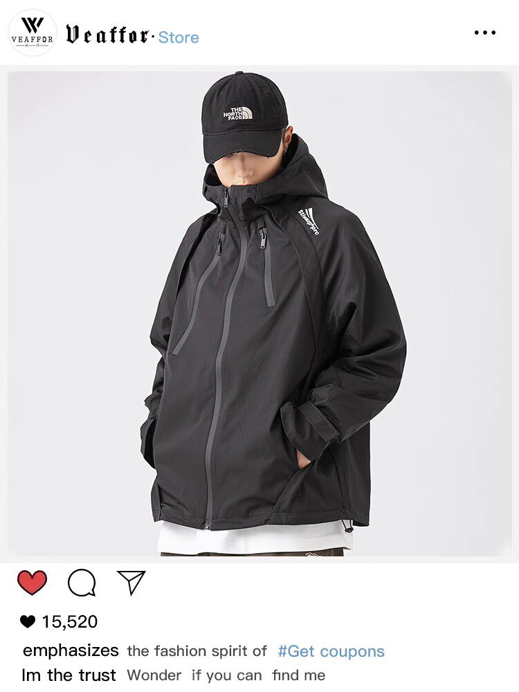 VEAFFOR 아메리칸 트렌디 브랜드 봄 신상품 심플 솔리드 컬러 마운틴 커플 캐주얼 재킷 남성과 여성을 위한 따뜻한 재킷