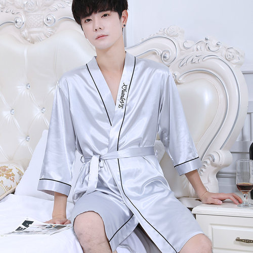 夏季丝绸短袖春秋款大码家居服