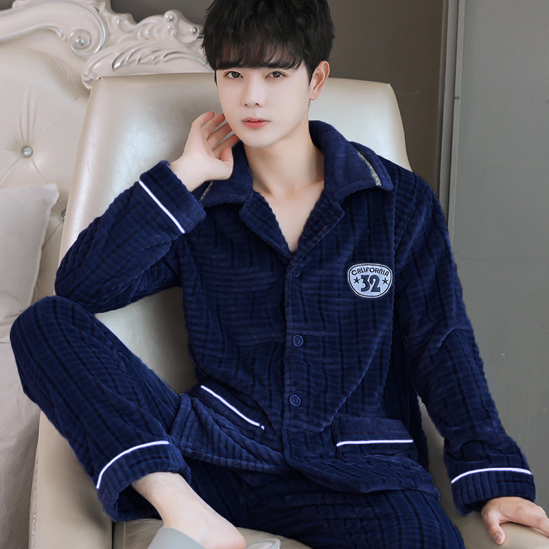 珊瑚绒男士睡衣秋冬款2026新款高级感家居服冬季保暖男法兰绒套装