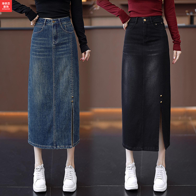 2025显瘦半身裙中长款牛仔裙
