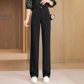 冰丝阔腿裤 高腰垂感直筒雪纺休闲窄版 2026新款 长裤 女夏季 爆款 薄款