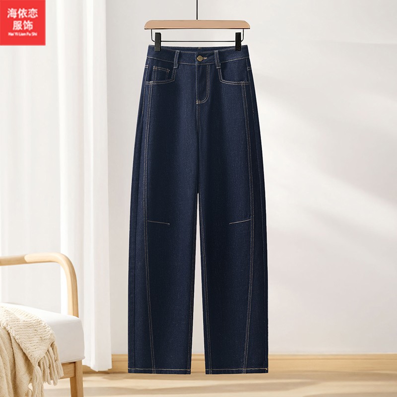 复古高腰修身显瘦小众直筒裤