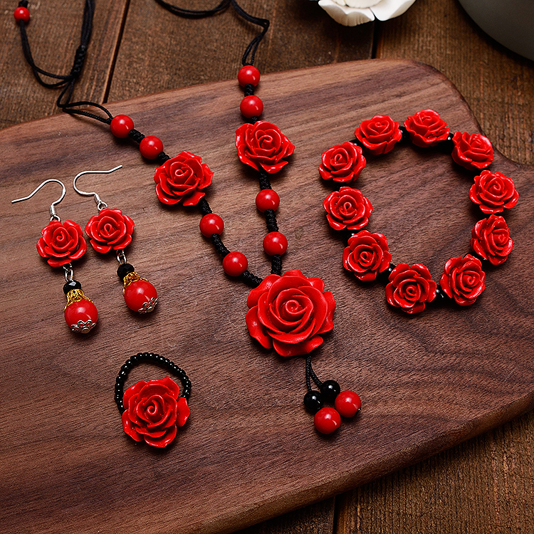 漆雕手链朱砂复古女款手链