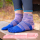 injinji女越野跑五指袜加厚中筒coolmax速干户外运动徒步登山袜冬