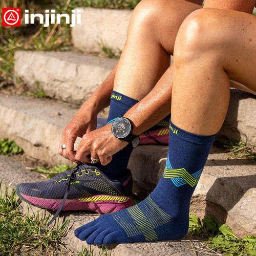 injinji长筒跑步五指袜