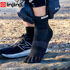 injinji五指袜中筒薄款专业跑步袜coolmax运动防水泡速干脚趾袜子