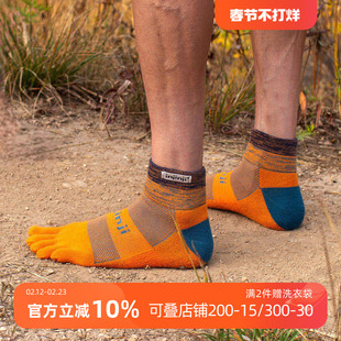 injinji越野跑五指袜中筒加厚coolmax户外徒步马拉松保暖登山
