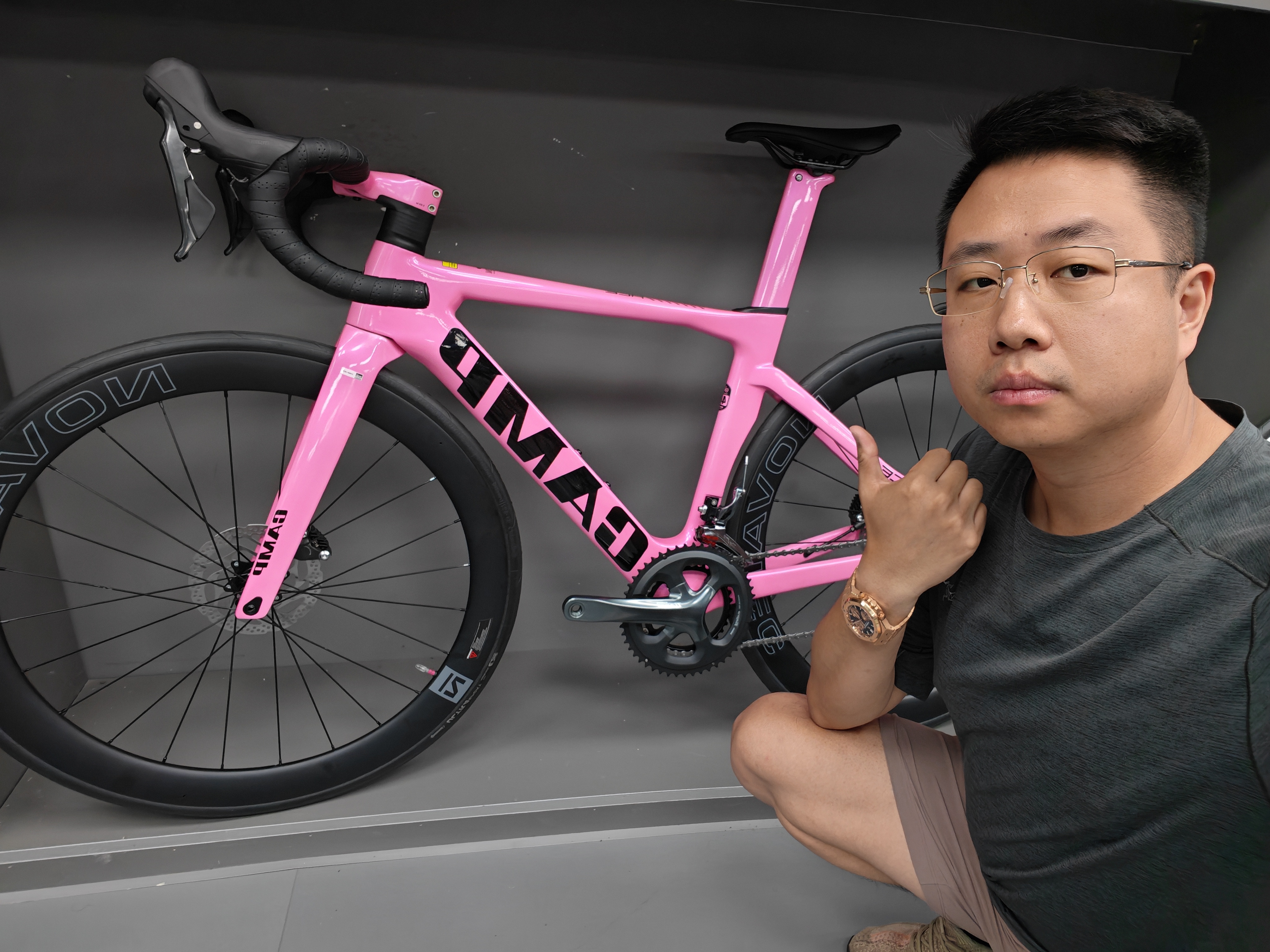 老刘只懂车25款CAMP坎普ACE5000碳纤维公路车粉色20速油碟刹车
