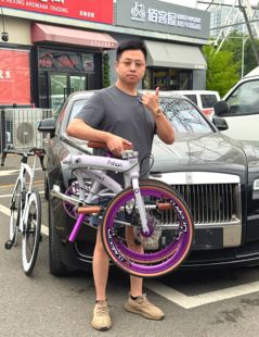 25款 10速油碟剎車(chē) 香芋紫色 風(fēng)行海豚折疊車(chē)超輕高性?xún)r(jià)比極速50