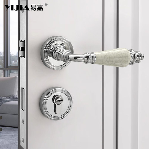 大理石裂纹陶瓷把手室内门锁