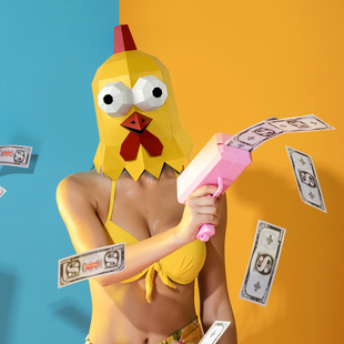 感恩节派对搞笑面具又鸟鸡头套大公鸡道具折纸小火鸡动物场景布置