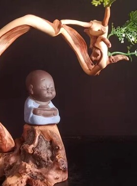 太行崖柏沉化精品意境毛料小摆件