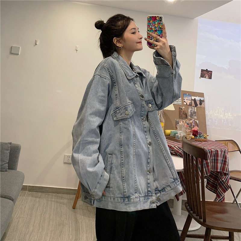 8228 ᦇ denim coat women's loose Korean version autumn and winter versatile 2020 new spring and autumn net red salt top ins fashion