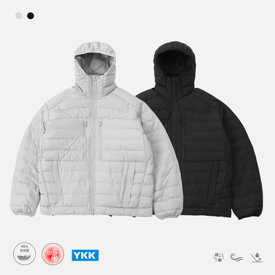 日系复古排骨羽绒服90白鸭绒男