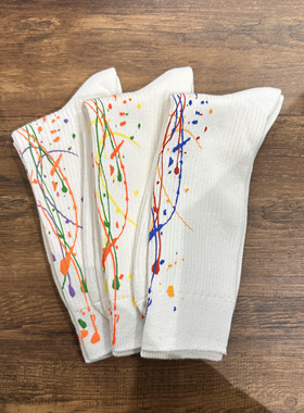 ARMOR MADNESS 24SS双针泼墨袜子中筒情侣水彩艺术设计感街头夏季