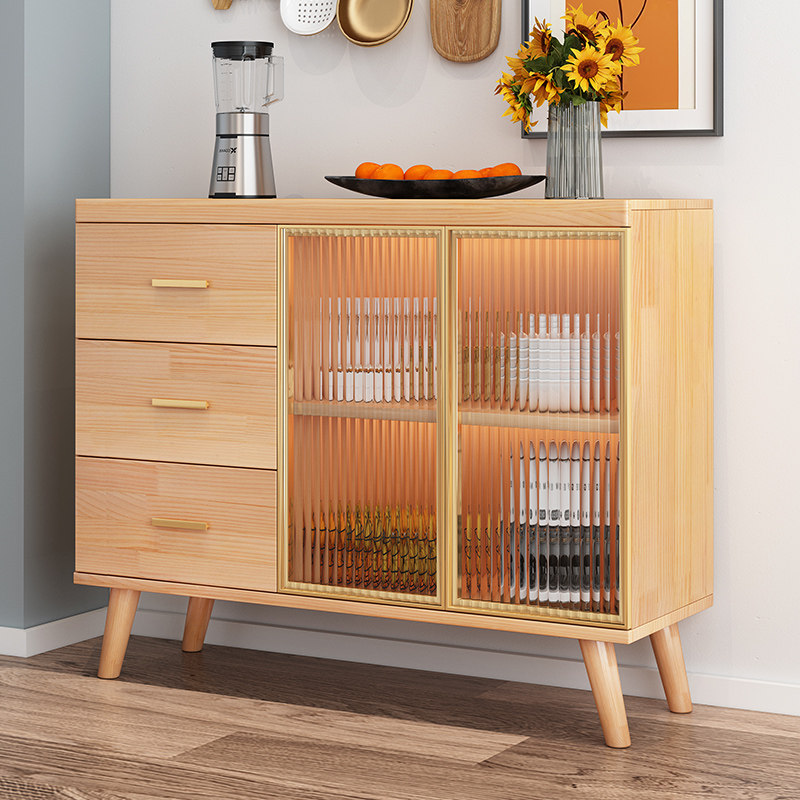 轻奢简约实木餐边柜钢化玻璃一体靠墙客厅家用橱柜茶水柜储物酒柜,住宅家具,餐边柜,淘宝优惠券,粉丝福利购,淘宝优惠卷