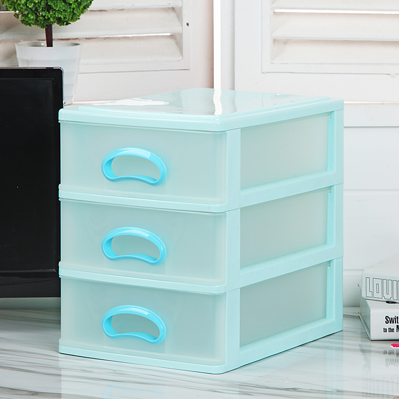 透明办公室桌面收纳盒抽屉式文件整理箱多层桌上A4纸储物柜塑料