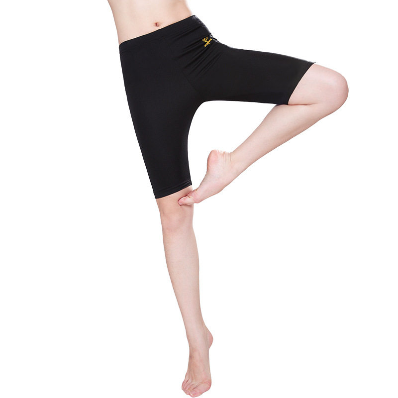 红舞鞋尼龙五分短裤锦纶弹力成人跳运动舞蹈形体练功裤健身瑜伽女