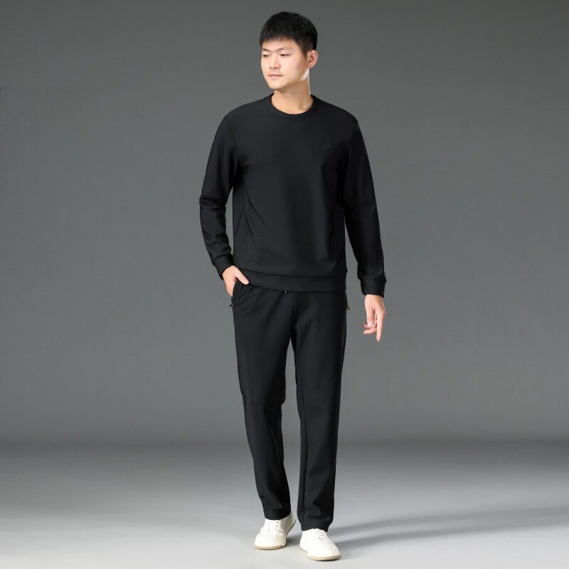 运动套装男款2026春秋季套头衫两件套男士工作服套装休闲卫衣外贸