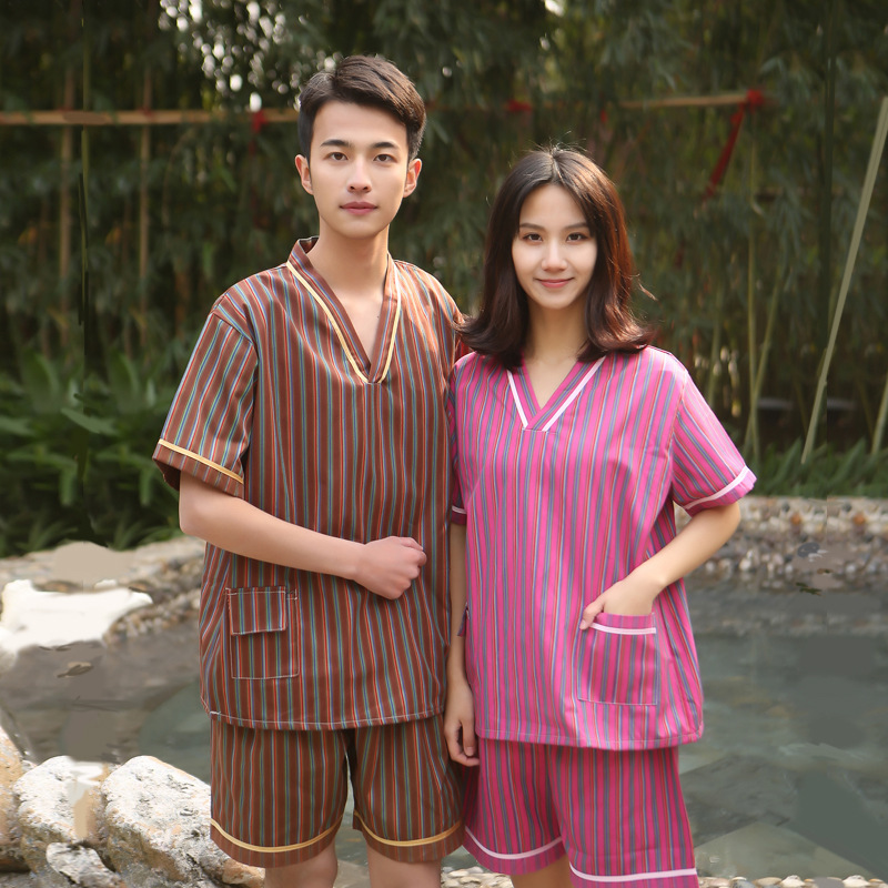 2025春夏男女汗蒸服浴服浴衣足疗服洗浴服睡衣养生桑拿衣酒店温泉