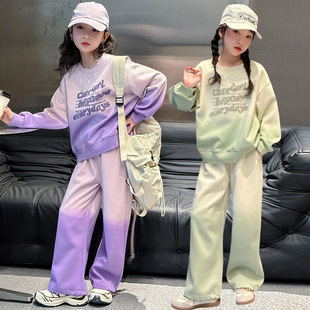 女童运动卫衣套装2025新款春秋儿童洋气网红女宝宝时髦中大童秋装