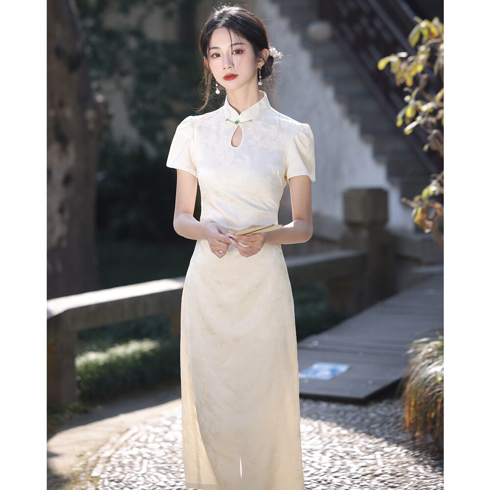 感旗袍2026夏季新款显瘦改良民袍长款连衣裙年轻礼服女装连衣裙