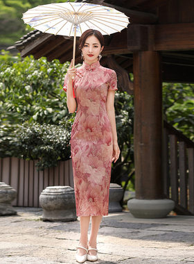 旗袍2026年新款夏装中年改良妈妈优雅女上海中国风日常平时穿长款