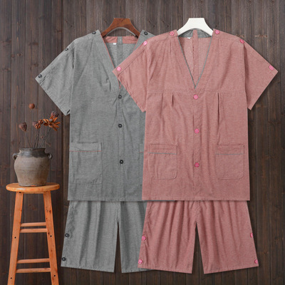 艾灸服女短款理疗服美容服采耳服男前后开磨毛面料汗蒸服中医调理