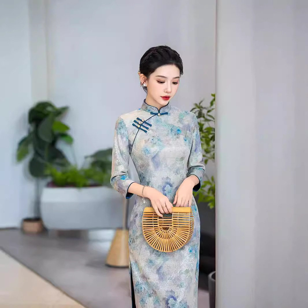 连衣裙新中式长袖旗袍春秋季新款2026改良年轻款感气质复古民国风