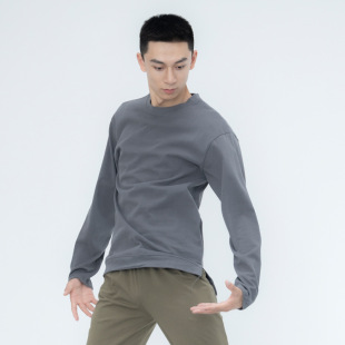 秋现代舞练功服男女宽松舞蹈服古典T恤大码基训服棉爵士舞小开叉