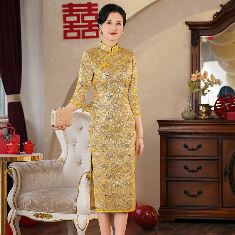 旗袍妈妈婚宴装2026年夏季新款日常可穿新中式年轻礼服大码连衣裙