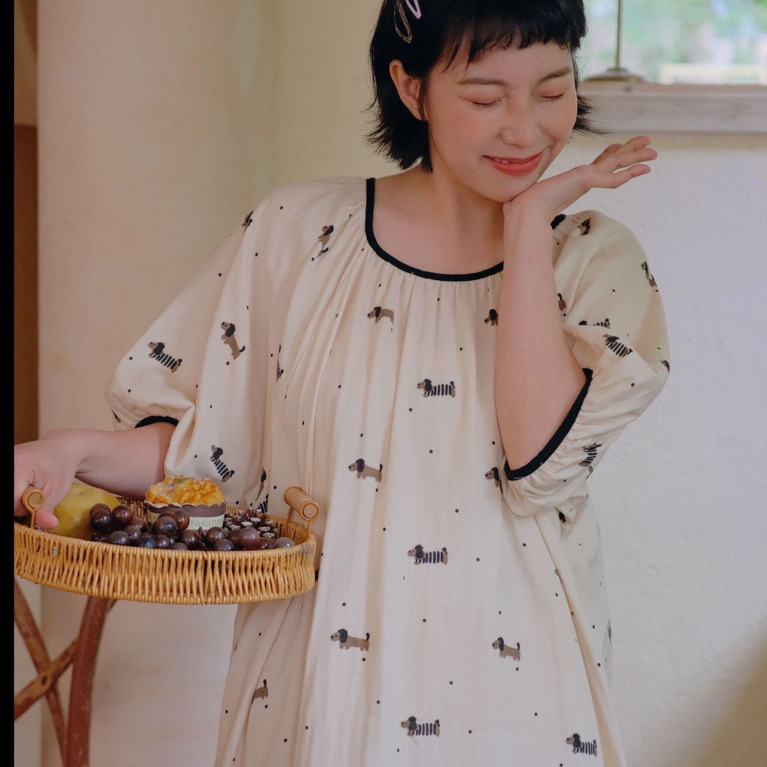 2026年新款ins风韩版少女全棉a类双层纱纯棉睡裙夏季短袖睡衣长款