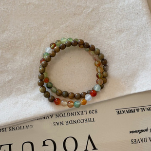 银耀石黑藏式双圈手串学生水晶手链请冷风设计手串手持文玩高级感