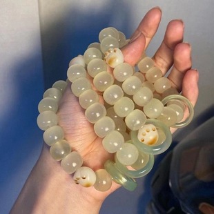 白茶清欢无别事小红书爆款手链炭烤仿菩提猫爪跑环手串小众设计礼