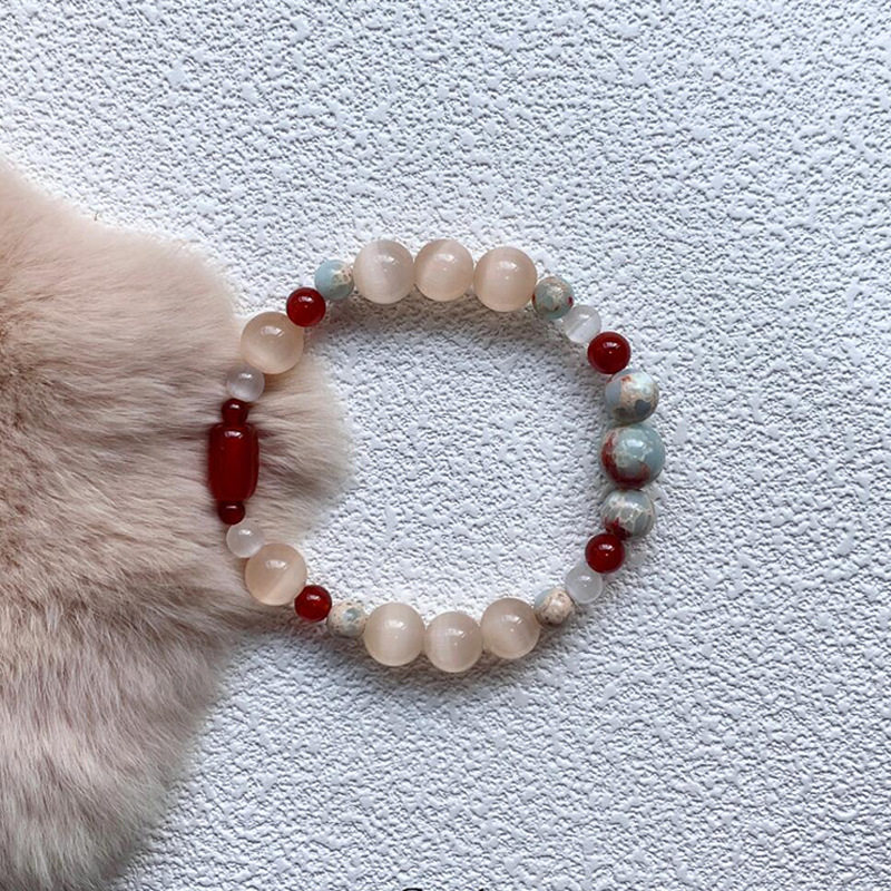 新中式猫眼珠红玛瑙手串高颜值轻奢小众精致清冷国风新年串珠手饰,童装/婴儿装/亲子装,手链,淘宝优惠券,粉丝福利购,淘宝优惠卷