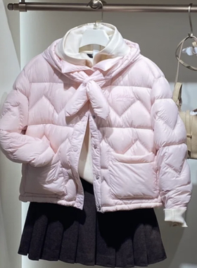 赵露思同款小熊白鸭绒羽绒服女