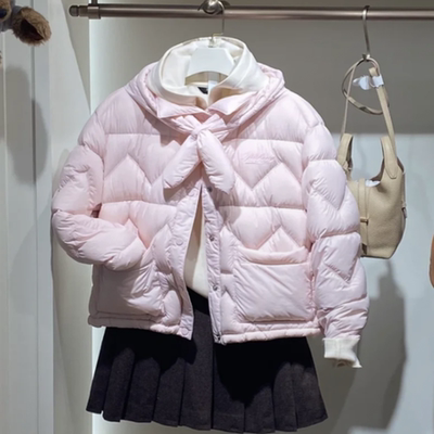 赵露思同款小熊白鸭绒羽绒服女